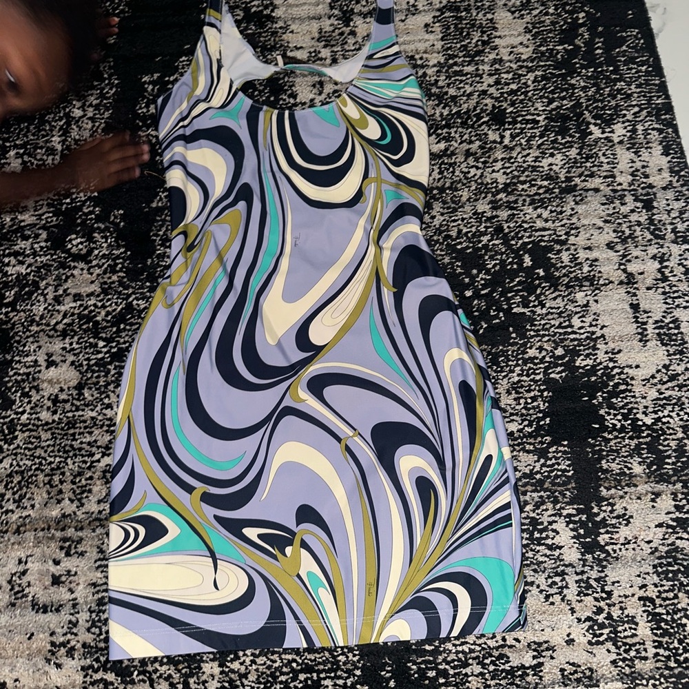 Emilio Pucci Multicolor Swirl Mini Dress